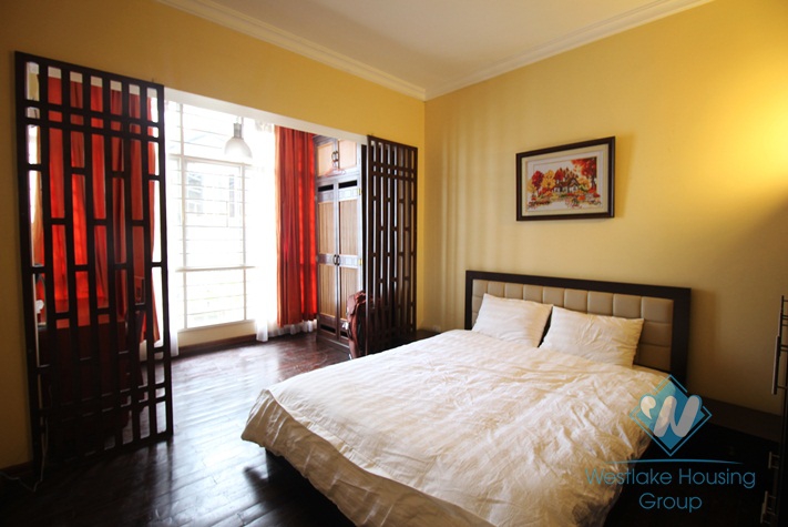 Elegant house with 3 bedroom, front yard and terrace for rent in Ba Dinh, Hanoi